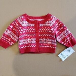 Baby Bgosh NWT sweater red and white newborn 5-8 lbs